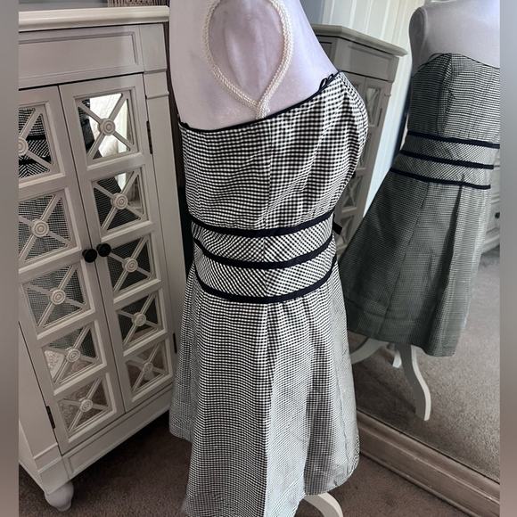 Vtg y2k ABS Allen Schwartz Silk gingham mini dress - Picture 6 of 6